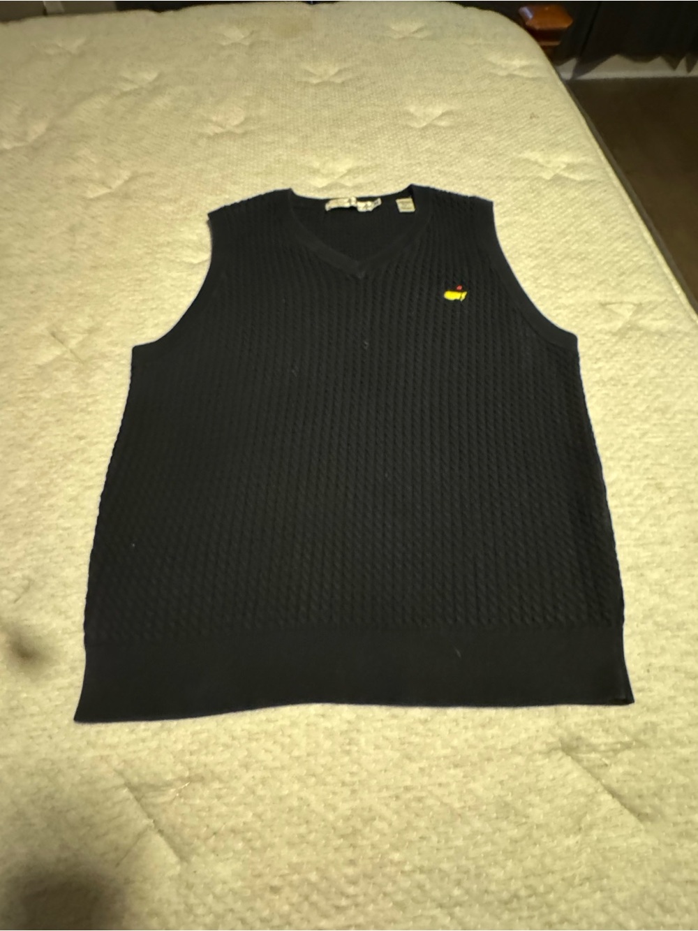 Augusta National size medium Black Knit V‑Neck Sweater Vest
